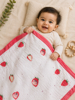 Load image into Gallery viewer, Berry Blush - Muslin Baby Blanket