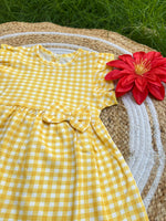 Load image into Gallery viewer, Yellow Checks - Frill Cotton Frocks