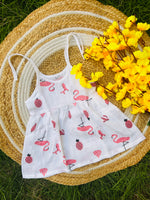 Load image into Gallery viewer, Flamingo - Muslin Frock 3 to 6M