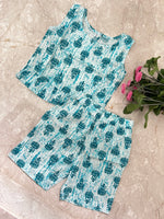 Load image into Gallery viewer, Blue Blossom - Frill top & Shorts Set 4 - 5yrs
