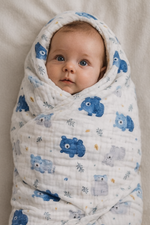 Load image into Gallery viewer, Cuddle Bear - Muslin Baby Towel