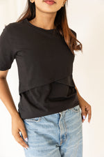 Load image into Gallery viewer, Maternity & Nursing T-Shirts - Black - NARUVE