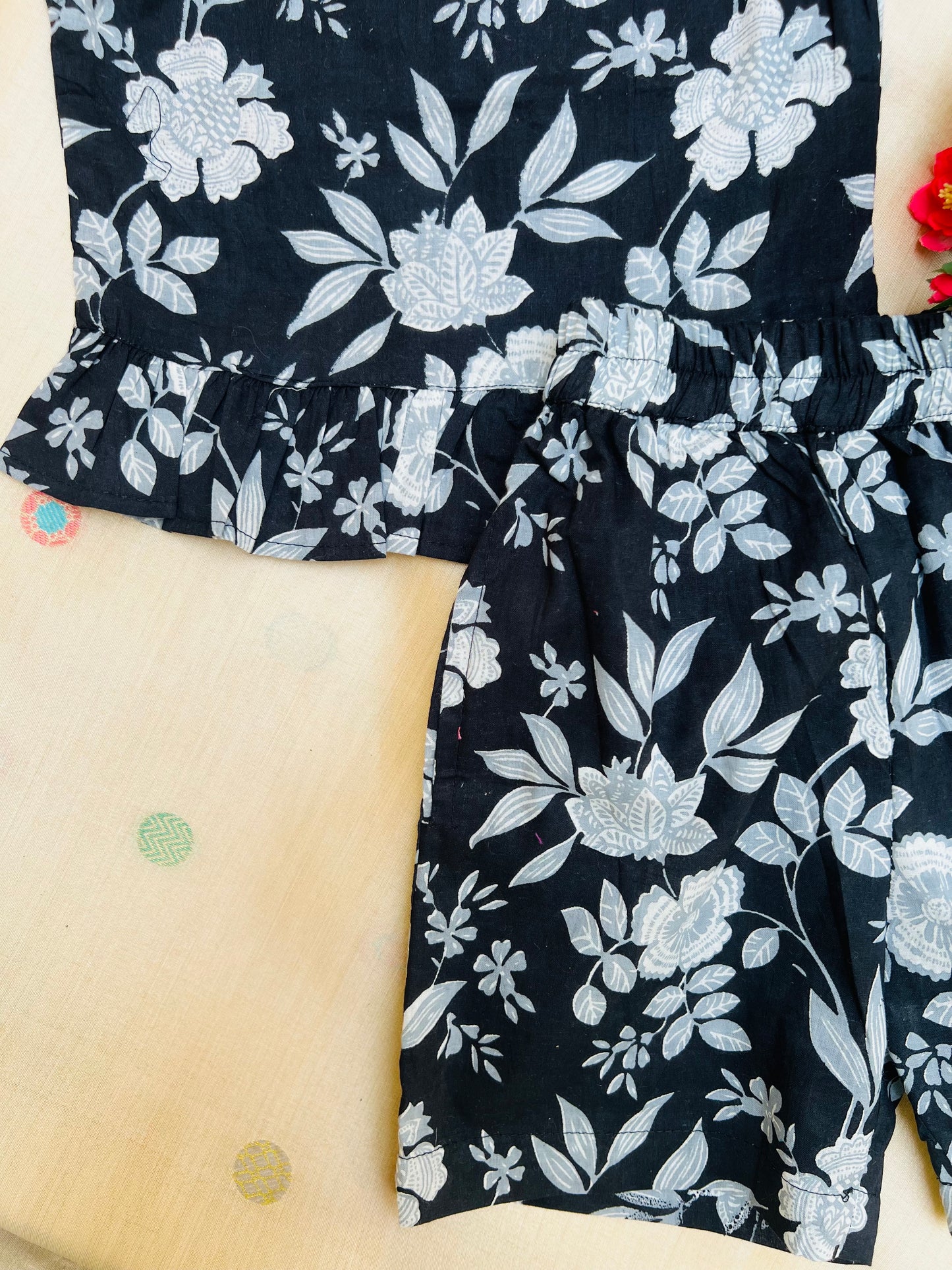 Night Bloom - Frill top & Shorts Set 6m - 1 yr