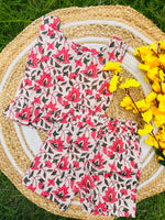 Load image into Gallery viewer, Rosy Rose - Frill top & Shorts Set 1 - 2yrs