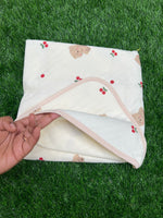 Load image into Gallery viewer, Teddy Ride - Muslin Hooded Baby Blanket