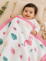 Load image into Gallery viewer, Flamingo - Muslin Baby Blanket