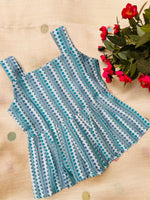 Load image into Gallery viewer, Blue Rainbow - Cotton Frock 0 to 6m