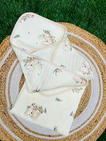 Load image into Gallery viewer, Koala Love - Muslin Hooded Baby Blanket