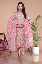 Load image into Gallery viewer, Soft Cotton Kurta Set: Roseate
