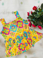 Load image into Gallery viewer, Yellow Rangoli - Cotton Frock 0 to 6m