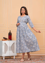 Load image into Gallery viewer, Silver Blossom : Maternity Feeding Dress