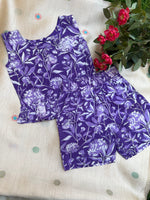 Load image into Gallery viewer, Purple Bloom - Frill top & Shorts Set 1 - 2yrs