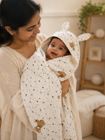 Load image into Gallery viewer, Cozy Bear - Muslin Hooded Baby Towel/Blanket