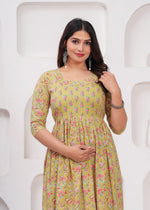 Load image into Gallery viewer, Mustard Bloom : Maternity Feeding Dress