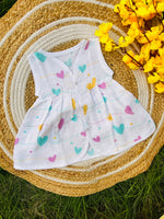 Load image into Gallery viewer, Heart Strings - Muslin Frock 0 to 3M