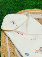 Load image into Gallery viewer, Puppy love - Muslin Hooded Baby Blanket