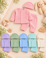 Load image into Gallery viewer, Baby Set - Cardigan, Pant and Cap