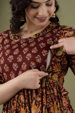 Load image into Gallery viewer, Berry Blossom : Maternity Feeding Dress