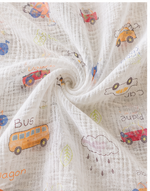 Load image into Gallery viewer, Muslin Baby Swaddle - Bus Ride