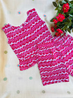 Load image into Gallery viewer, Pink Waves - Frill top & Shorts Set 1 - 2yrs
