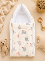 Load image into Gallery viewer, Muslin Carry Bed/Nest - Baby Elephant