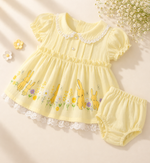 Load image into Gallery viewer, Baby Cotton Dress - Yellow Garden