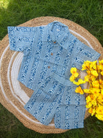 Load image into Gallery viewer, Blue Vibes - Boys Cotton Coord Set 1 -2Y