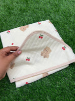 Load image into Gallery viewer, Teddy Ride - Muslin Hooded Baby Blanket