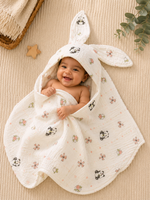 Load image into Gallery viewer, Panda Cub - Muslin Hooded Baby Towel/Blanket
