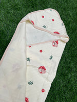 Load image into Gallery viewer, Happy Vibes - Muslin Hooded Baby Blanket