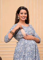 Load image into Gallery viewer, Silver Blossom : Maternity Feeding Dress