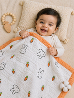 Load image into Gallery viewer, Bunny Garden - Muslin Baby Blanket