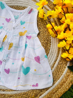 Load image into Gallery viewer, Heart Strings - Muslin Frock 0 to 3M