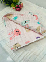 Load image into Gallery viewer, Pink love - Muslin Baby Towel