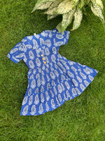 Load image into Gallery viewer, Kids Cotton Dress: Blue Mango