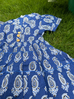 Load image into Gallery viewer, Kids Cotton Dress: Blue Mango
