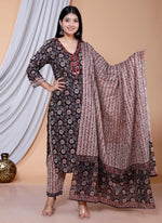 Load image into Gallery viewer, Soft Cotton Kurta Set: Dark Beauty