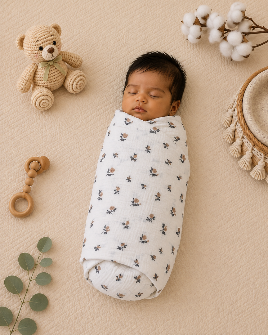 Crinkled Muslin Baby Swaddle