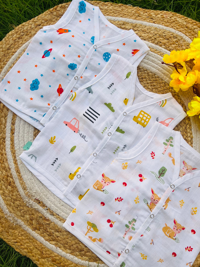 Cotton Muslin Jablas Pack: 0-3M