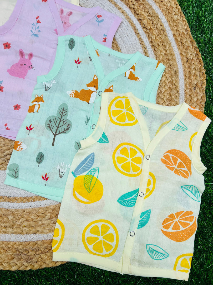 Cotton Muslin Jablas Pack: 0-3M