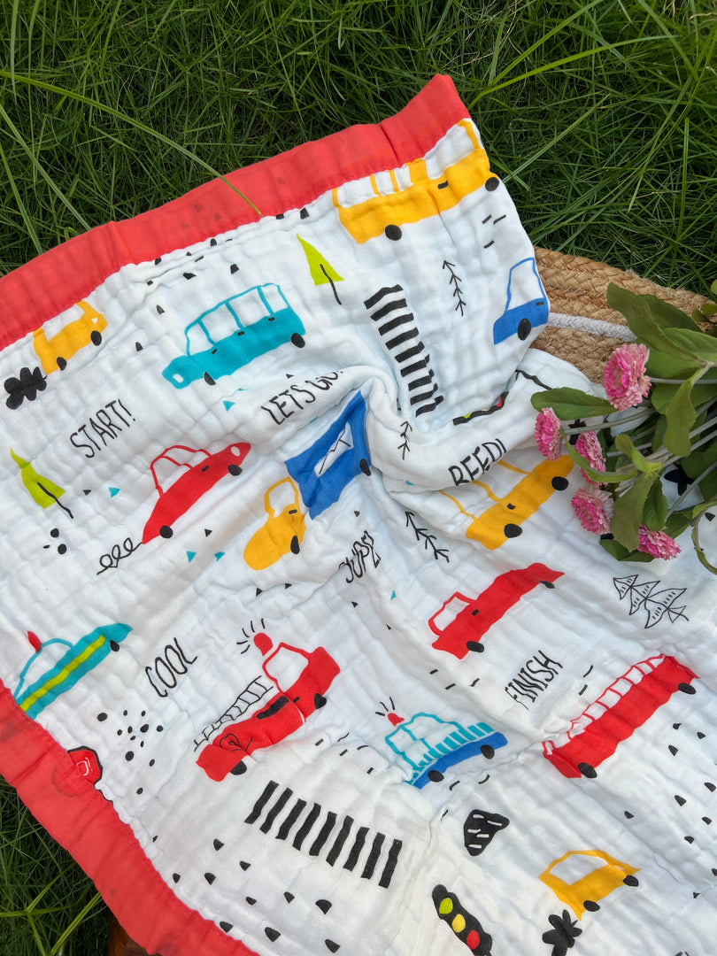 Tiny Truck - Muslin Baby Blanket