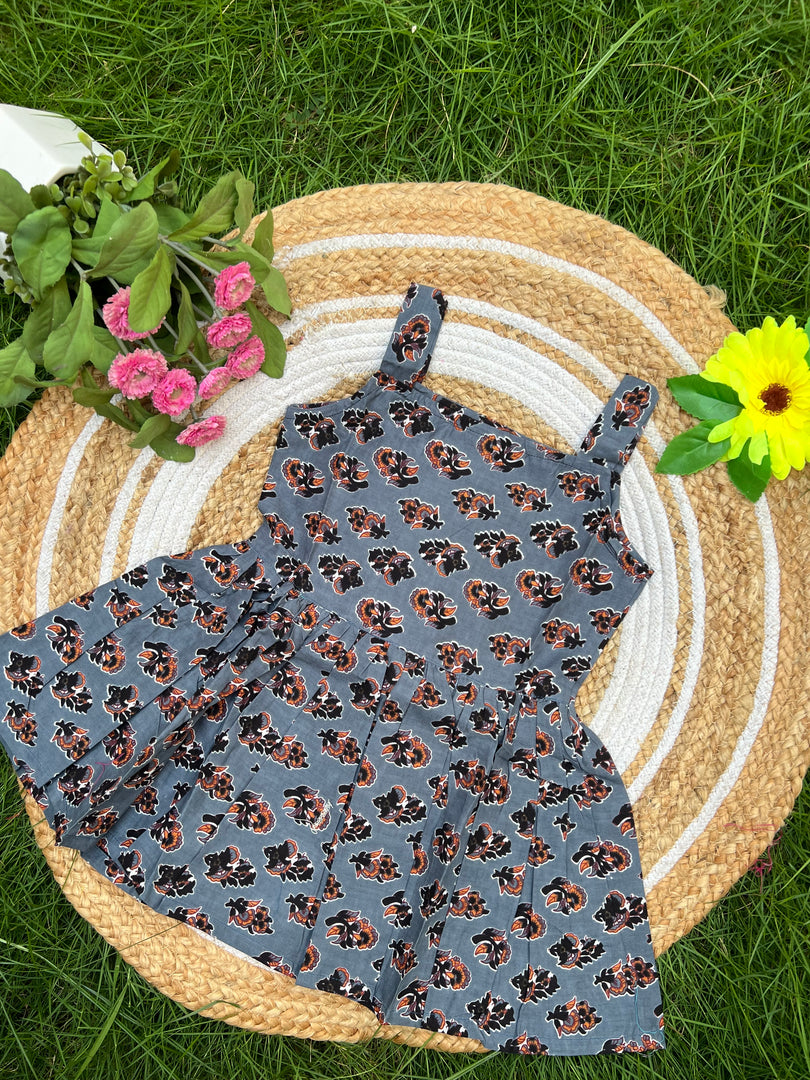 Grey Glow - Cotton Frock 3 - 4 yrs