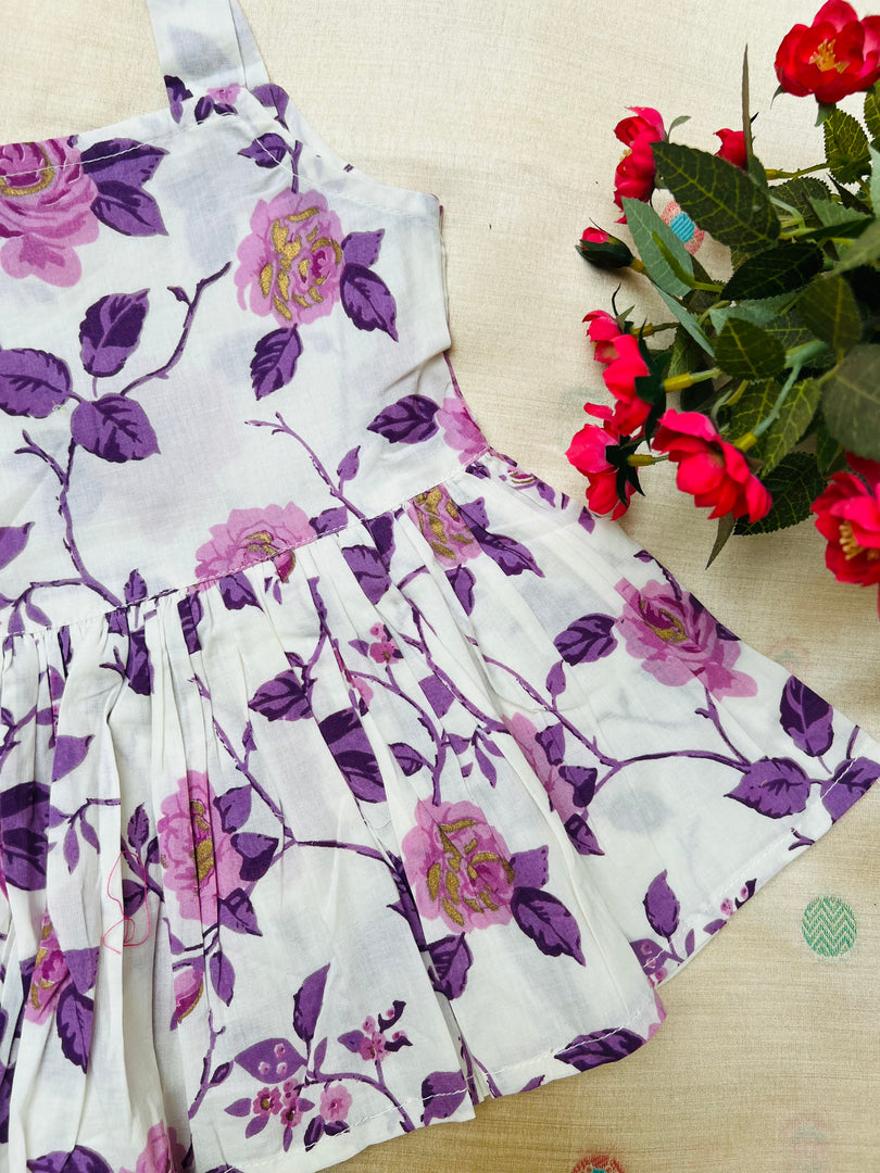 Purple Rose - Cotton Frock 6m to 1 Yr