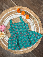 Load image into Gallery viewer, Teal Delight - Cotton Frock 6m to 1 Yr
