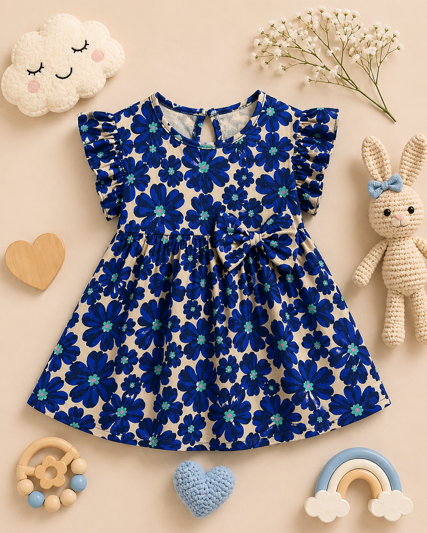 Blue Angel - Frill Cotton Frock
