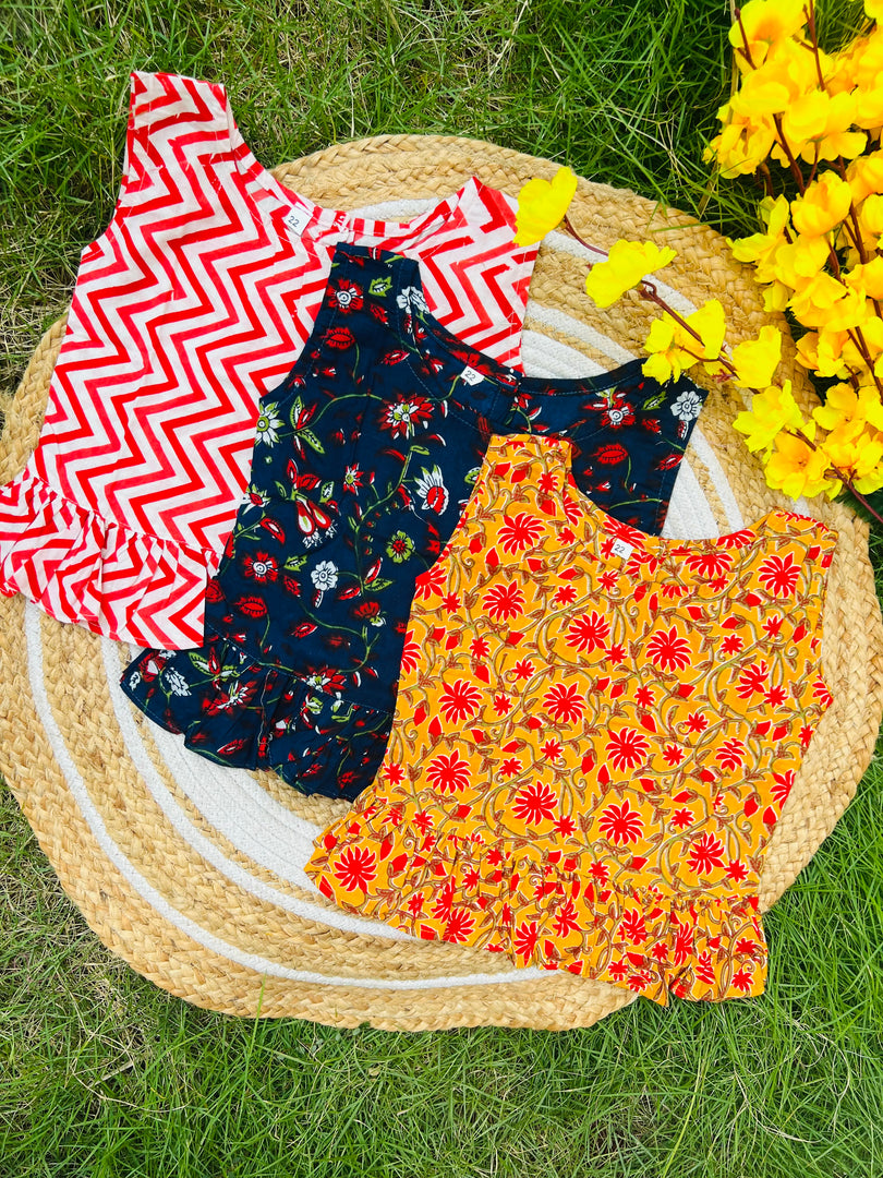 Frill tops Set 3 - 4yrs (pack of 3)
