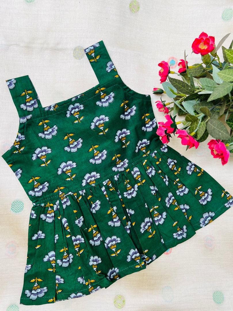Green Lush - Cotton Frock 0 to 6m