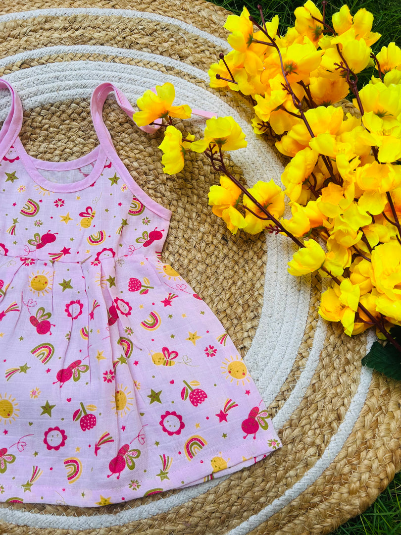 Pink Love - Muslin Frock 0 to 6M