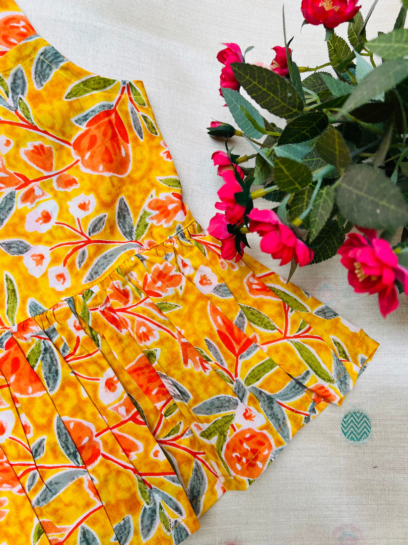 Orange Garden - Cotton Frock 0 to 6m