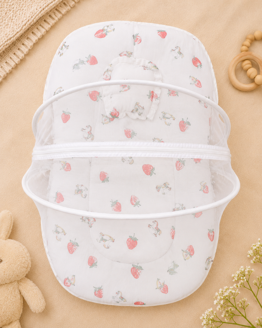 Muslin Net Bed - Strawberry